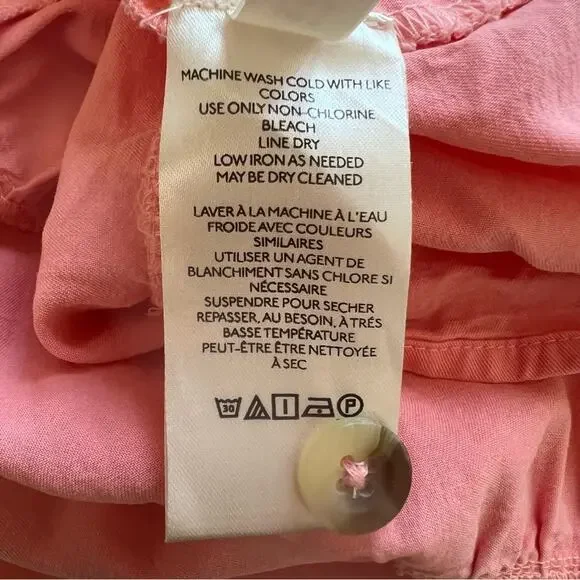 Anthropologie Pilcro Suzanne Peach Coral Pink Button-Up Shirt Dress Size Small - Picture 12 of 15